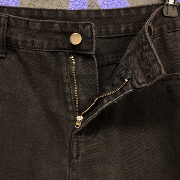 Black Goth Denim Jeans - Picture 3 of 5